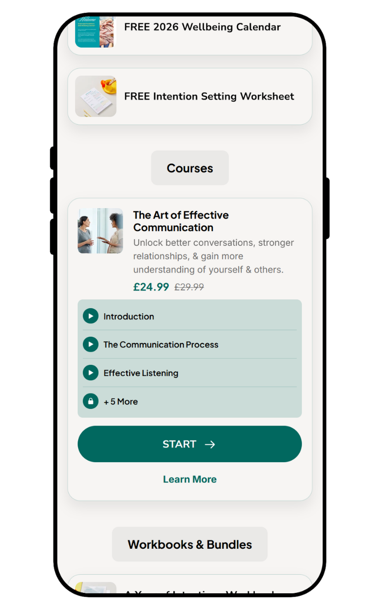 Mobile phone displaying Isorropia Foundation's online course.